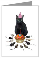 black card with rats birthday card at cafepress