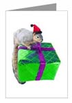 santa squirrel on present card at CafePress