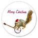 christmas squirrel with banjo sticker at zazzle