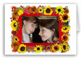 sunflower photo frame card at zazzle