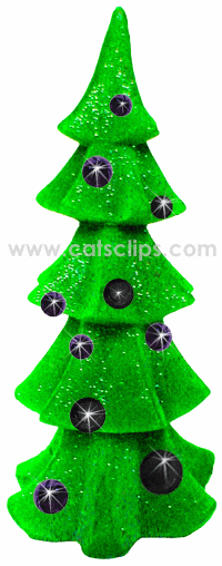 christmas tree with black ornaments