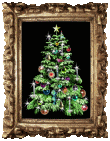 glittering Christmas tree in a frame animated gif