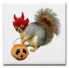 trick or treat squirrel coaster at cafepress
