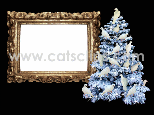 doves glitter tree frame