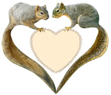 love squirrels heart border