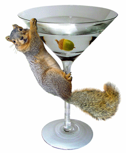 Martini Squirrel animated gif from Cat's Clips.