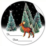 deer in woods sticker from zazzle