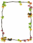 Butterflies with Japanese maple leaves animated GIF border from wwwcatsclips.com.