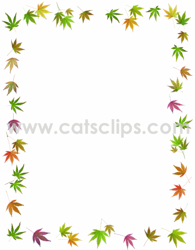 Japanese maple leaves animated GIF border from catsclips.com