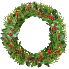 red candles wreath animated border