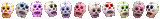 blinking skull lights animated gif border