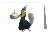 Squirrel Dress Cake notecards from catsclips.com.