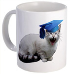 graduating cat mug