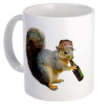 squirrel hat beer mug