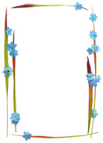 Blue Flowers Grass border from www.catsclips.com.