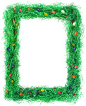 Green Easter grass and jelly beans rectangular border.